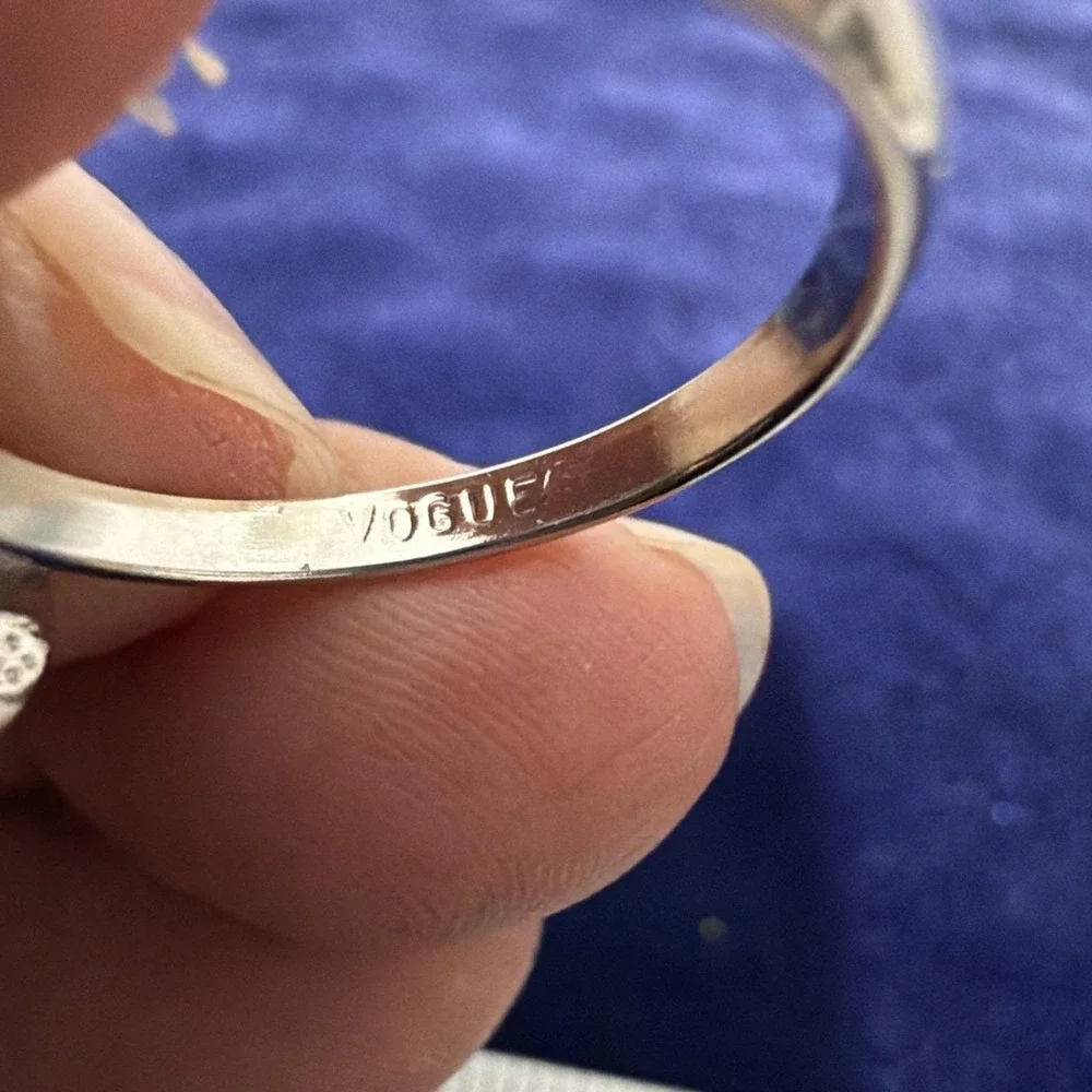 Vogue Silver Tone Ring Size 8 Adjustable